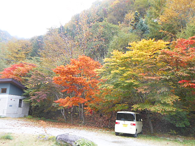七倉山荘前の紅葉